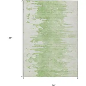 Photo of Green And Mint Green Abstract Washable Indoor Outdoor Area Rug