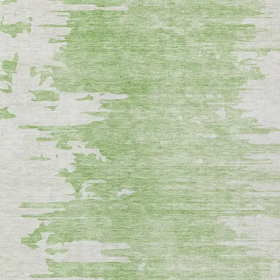 Green And Mint Green Abstract Washable Indoor Outdoor Area Rug Photo 5