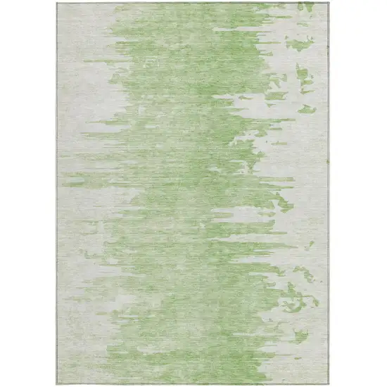 Green And Mint Green Abstract Washable Indoor Outdoor Area Rug Photo 5