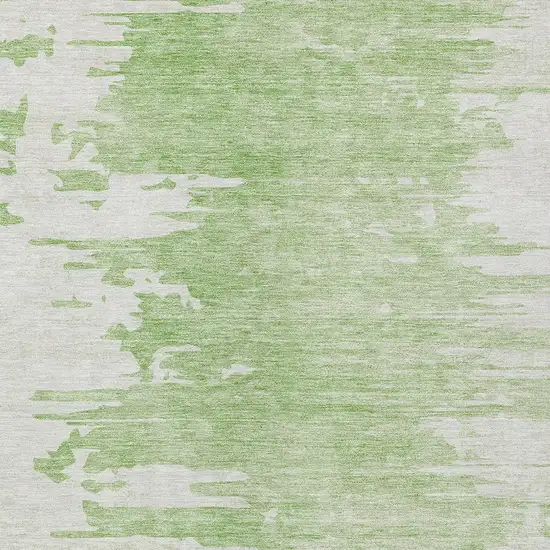 Green And Mint Green Abstract Washable Indoor Outdoor Area Rug Photo 4