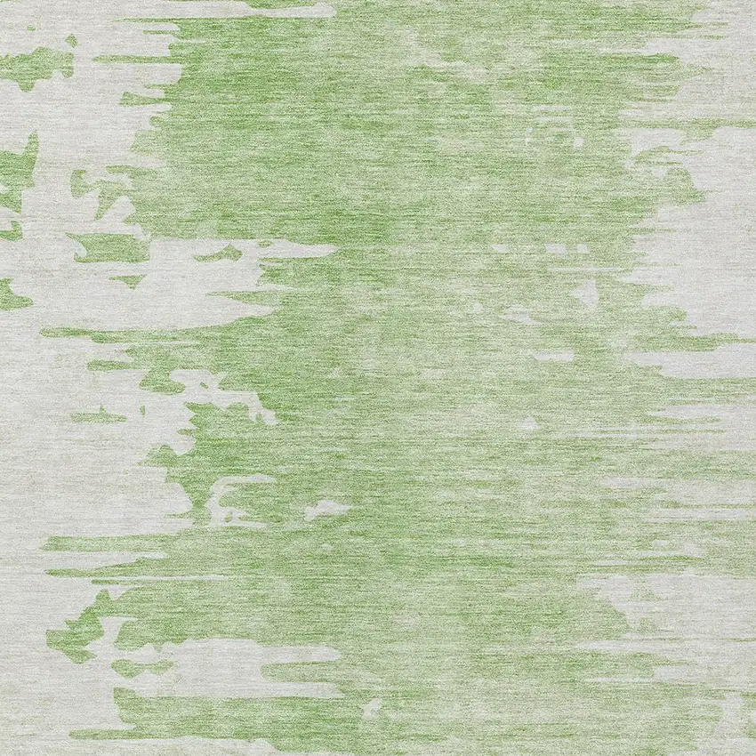 Green And Mint Green Abstract Washable Indoor Outdoor Area Rug Photo 4