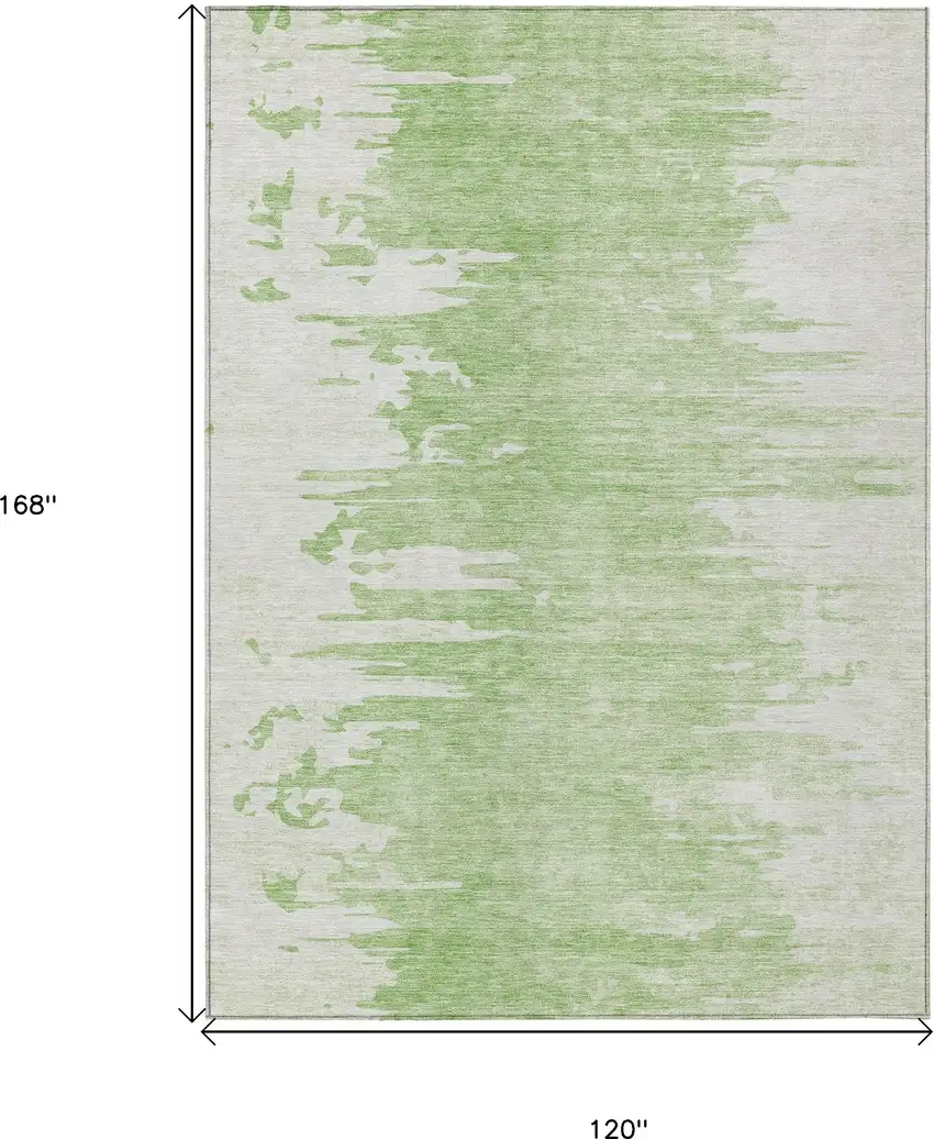 Green And Mint Green Abstract Washable Indoor Outdoor Area Rug Photo 3
