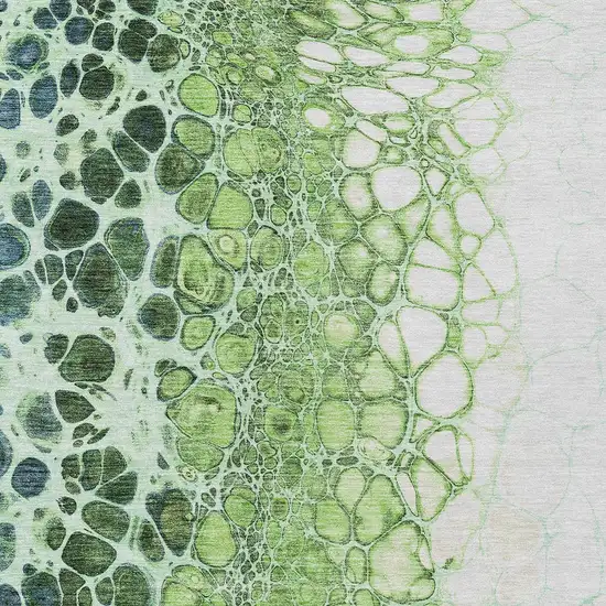 Green And Mint Green Abstract Washable Indoor Outdoor Area Rug Photo 4