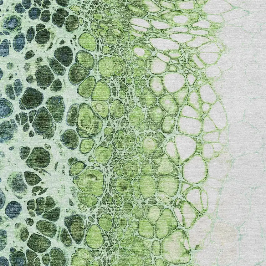 Green And Mint Green Abstract Washable Indoor Outdoor Area Rug Photo 4