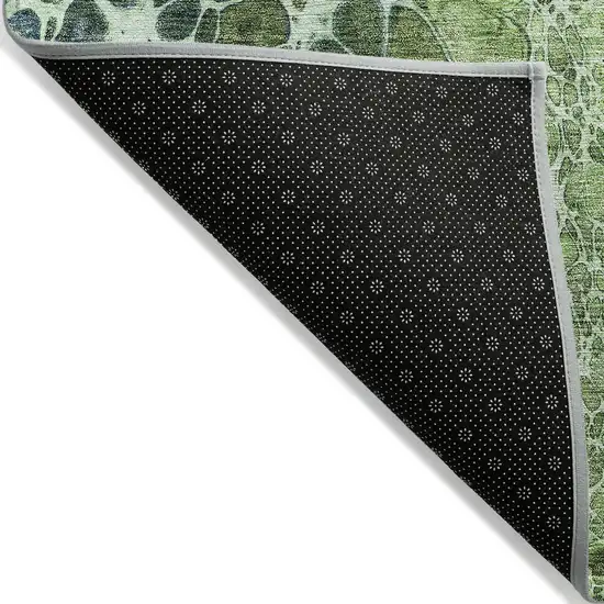 Green And Mint Green Abstract Washable Indoor Outdoor Area Rug Photo 2