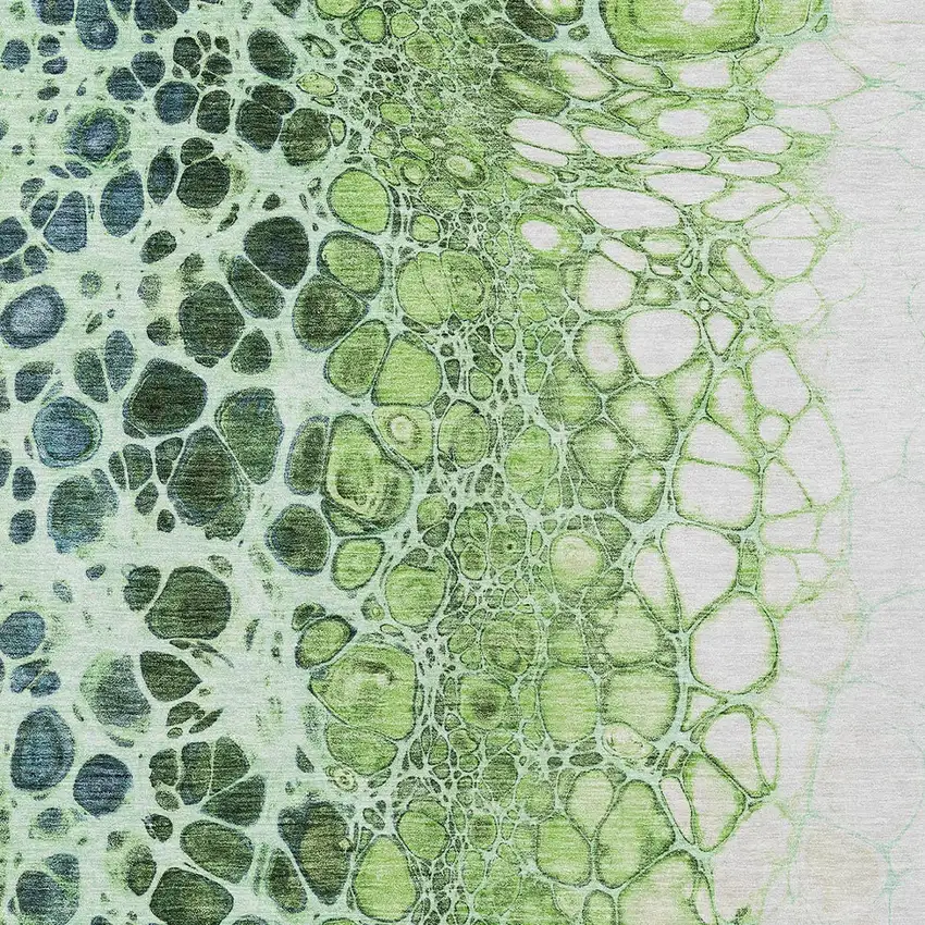 Green And Mint Green Abstract Washable Indoor Outdoor Area Rug Photo 4