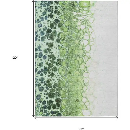 Green And Mint Green Abstract Washable Indoor Outdoor Area Rug Photo 3