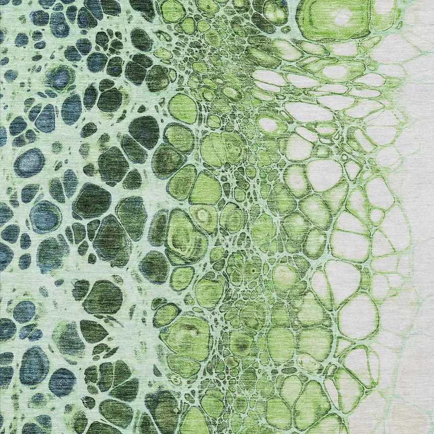 Green And Mint Green Abstract Washable Indoor Outdoor Area Rug Photo 4