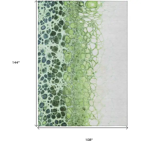 Green And Mint Green Abstract Washable Indoor Outdoor Area Rug Photo 3