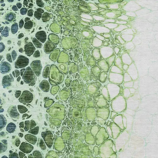 Green And Mint Green Abstract Washable Indoor Outdoor Area Rug Photo 4