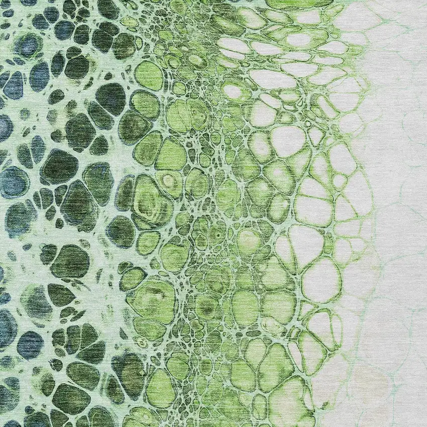 Green And Mint Green Abstract Washable Indoor Outdoor Area Rug Photo 4