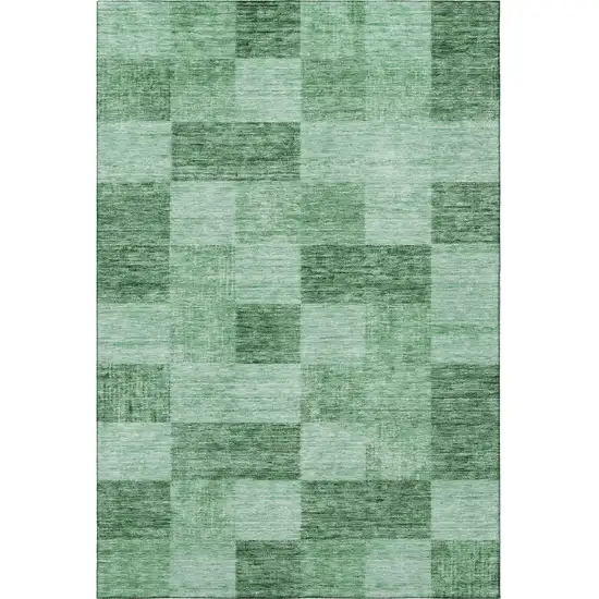 Green And Mint Green Geometric Washable Area Rug With UV Protection Photo 3