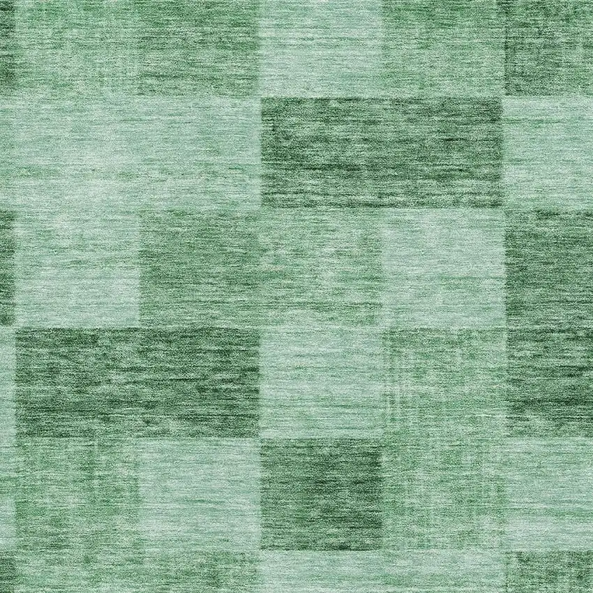 Green And Mint Green Geometric Washable Area Rug With UV Protection Photo 2
