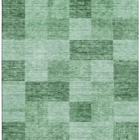 Green And Mint Green Geometric Washable Area Rug With UV Protection Photo 3