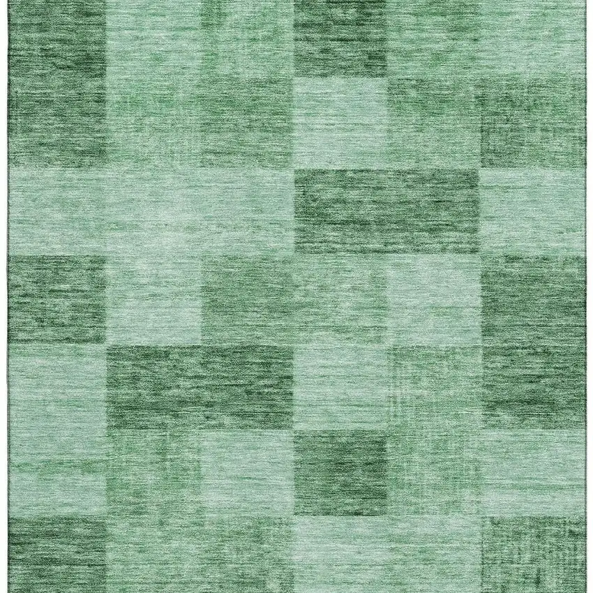 Green And Mint Green Geometric Washable Area Rug With UV Protection Photo 3