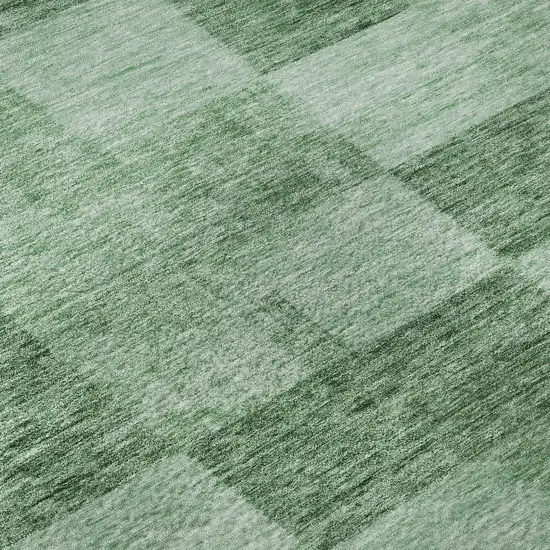 Green And Mint Green Geometric Washable Area Rug With UV Protection Photo 9