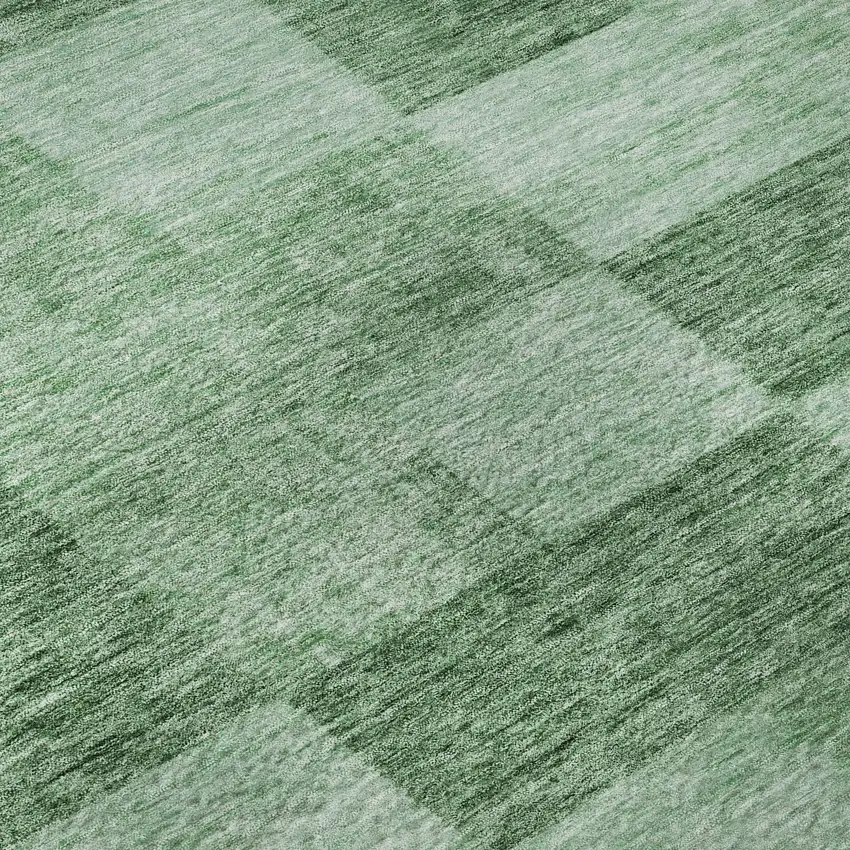 Green And Mint Green Geometric Washable Area Rug With UV Protection Photo 9