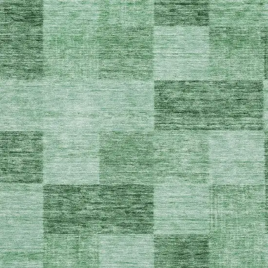 Green And Mint Green Geometric Washable Area Rug With UV Protection Photo 2