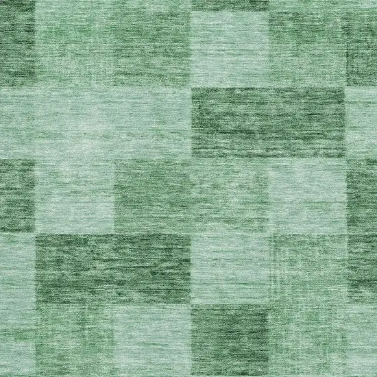 Green And Mint Green Geometric Washable Area Rug With UV Protection Photo 2