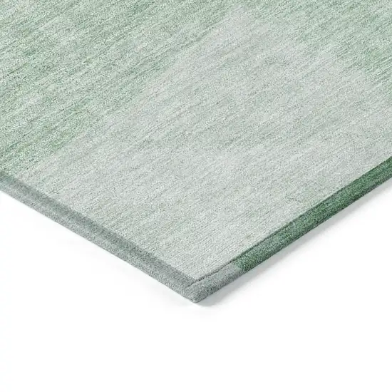 Green And Mint Green Geometric Washable Indoor Outdoor Area Rug Photo 5
