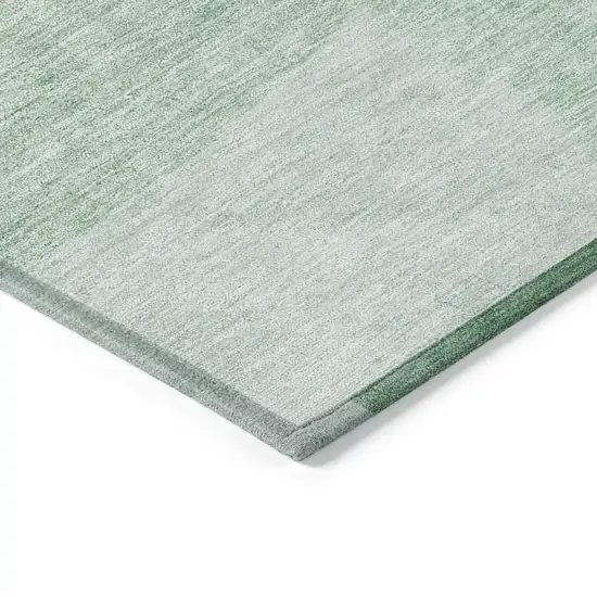 Green And Mint Green Geometric Washable Indoor Outdoor Area Rug Photo 5