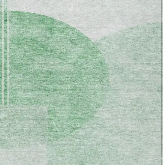 Green And Mint Green Geometric Washable Indoor Outdoor Area Rug Photo 6