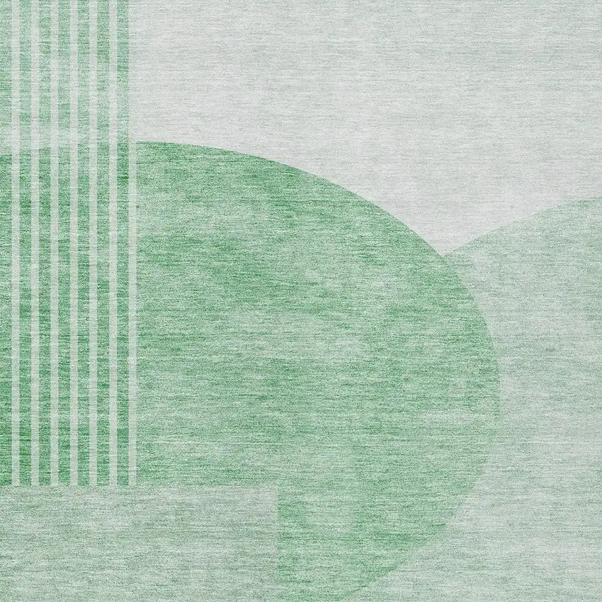 Green And Mint Green Geometric Washable Indoor Outdoor Area Rug Photo 6