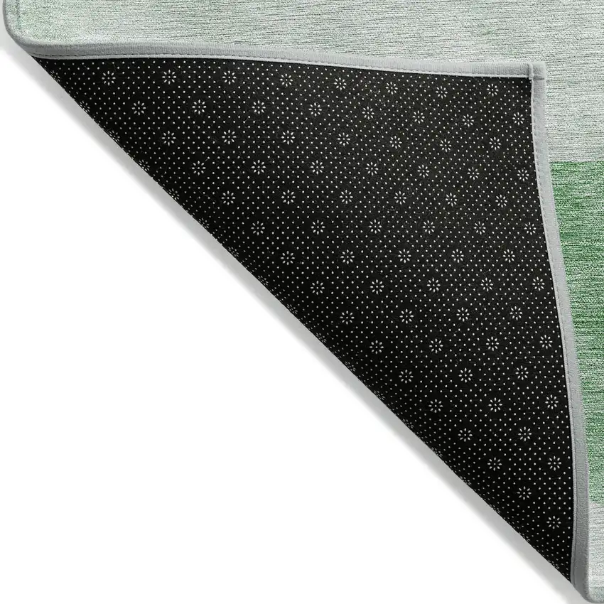 Green And Mint Green Geometric Washable Indoor Outdoor Area Rug Photo 4