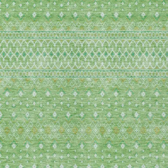 Green And Mint Green Tribal Washable Indoor Outdoor Area Rug Photo 4