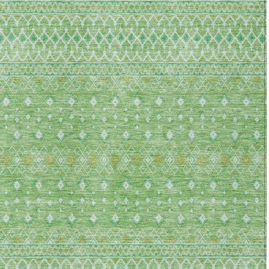 Green And Mint Green Tribal Washable Indoor Outdoor Area Rug Photo 4