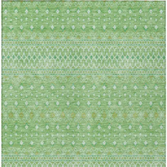 Green And Mint Green Tribal Washable Indoor Outdoor Area Rug Photo 5