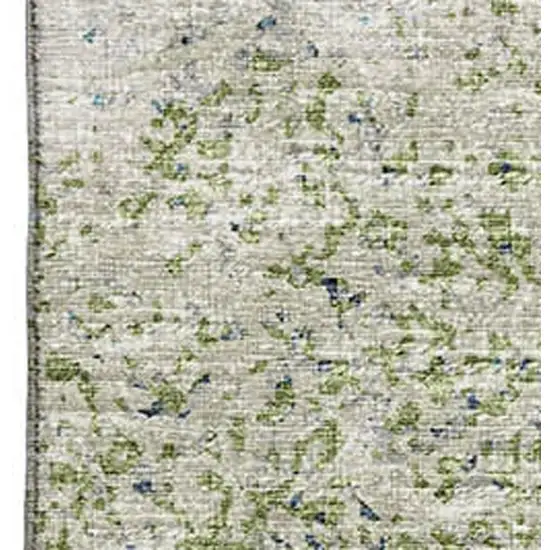 Green And Navy Blue Abstract Washable Indoor Outdoor Area Rug Photo 5