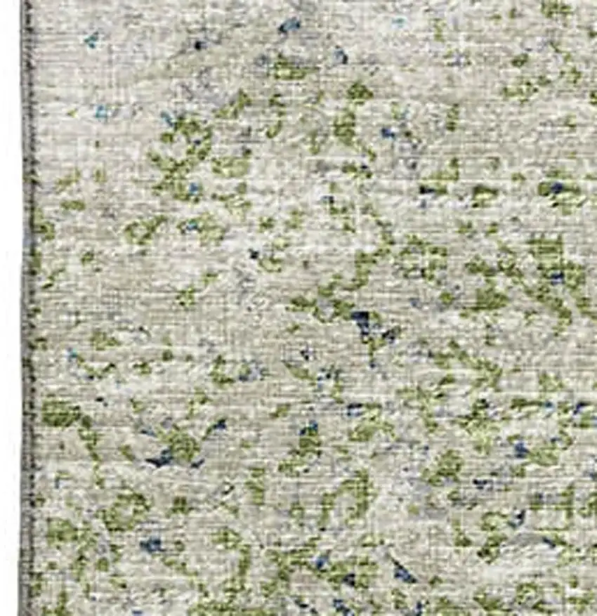 Green And Navy Blue Abstract Washable Indoor Outdoor Area Rug Photo 5