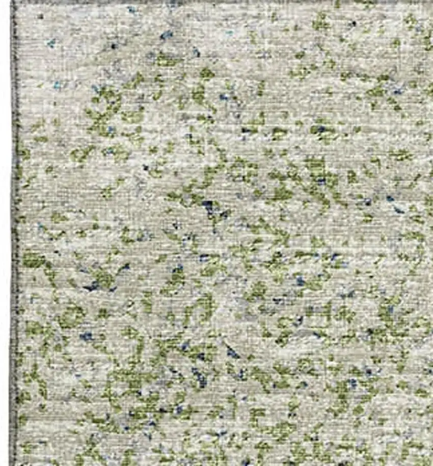 Green And Navy Blue Abstract Washable Indoor Outdoor Area Rug Photo 4