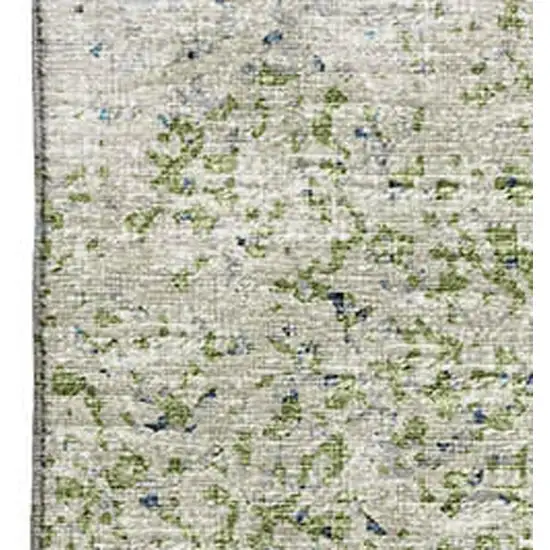 Green And Navy Blue Abstract Washable Indoor Outdoor Area Rug Photo 5