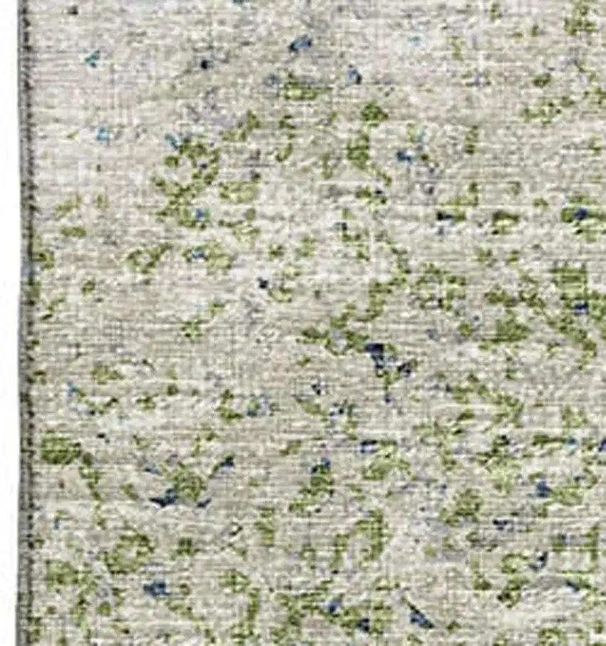 Green And Navy Blue Abstract Washable Indoor Outdoor Area Rug Photo 5