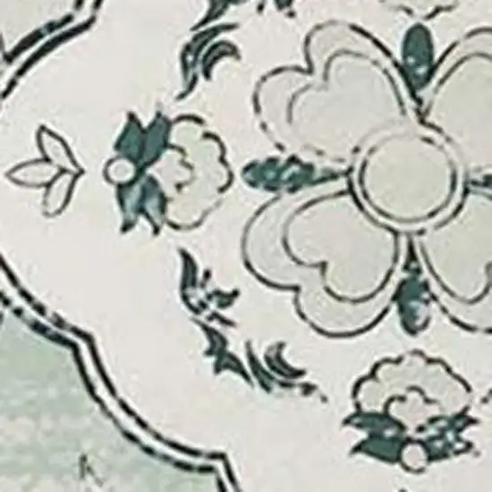 Green And Off White Patchwork Distressed Washable Area Rug Photo 8