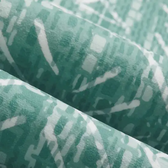 Green And Off White Tribal Distressed Area Rug Photo 8