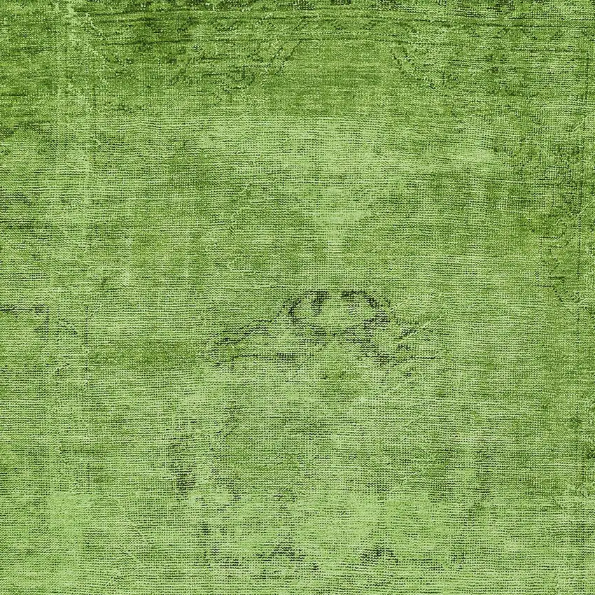 Green And Olive Green Oriental Washable Indoor Outdoor Area Rug Photo 5
