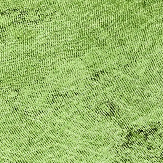 Green And Olive Green Oriental Washable Indoor Outdoor Area Rug Photo 7