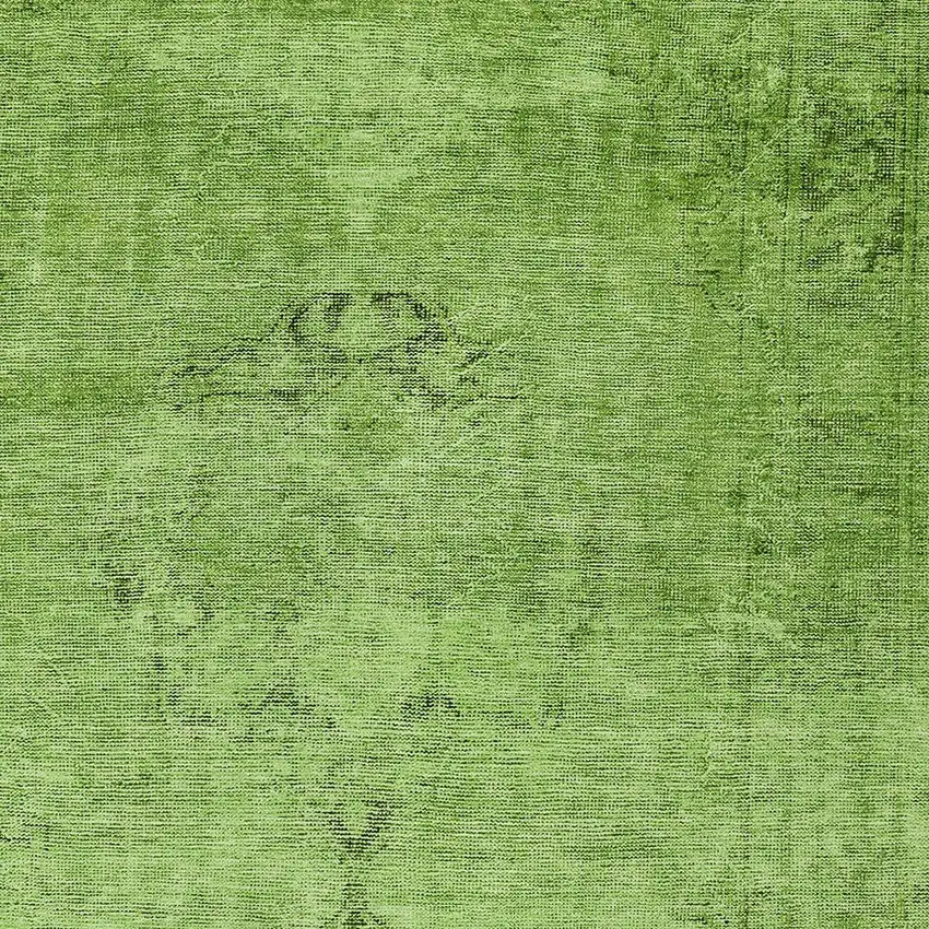 Green And Olive Green Oriental Washable Indoor Outdoor Area Rug Photo 5