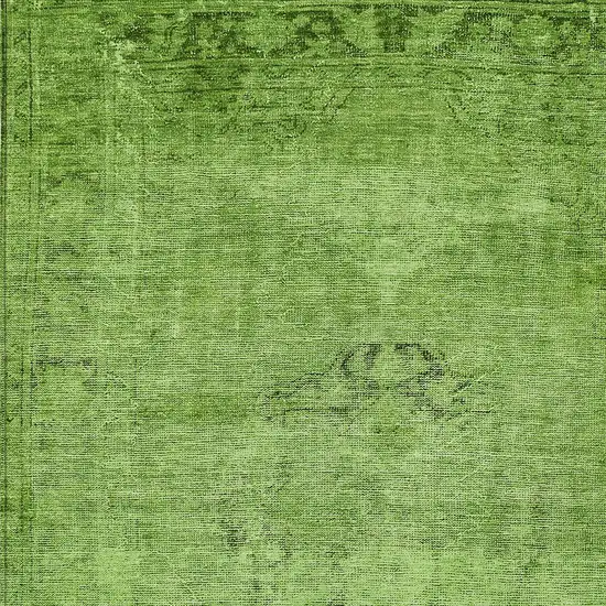 Green And Olive Green Oriental Washable Indoor Outdoor Area Rug Photo 5