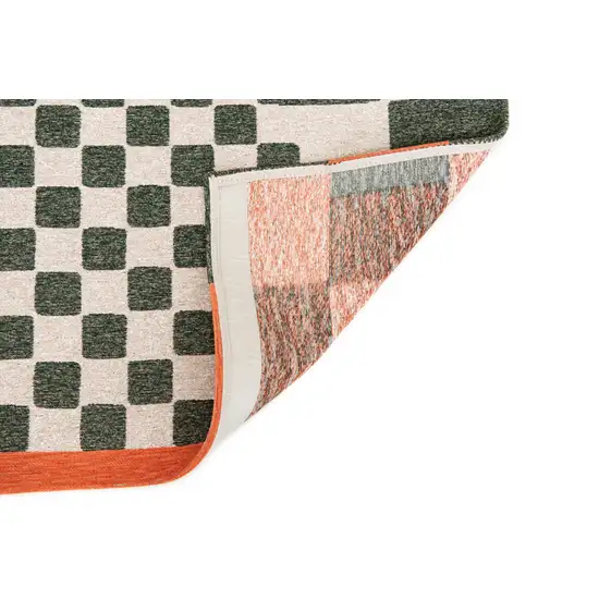 Green And Orange Geometric Washable Area Rug Photo 6