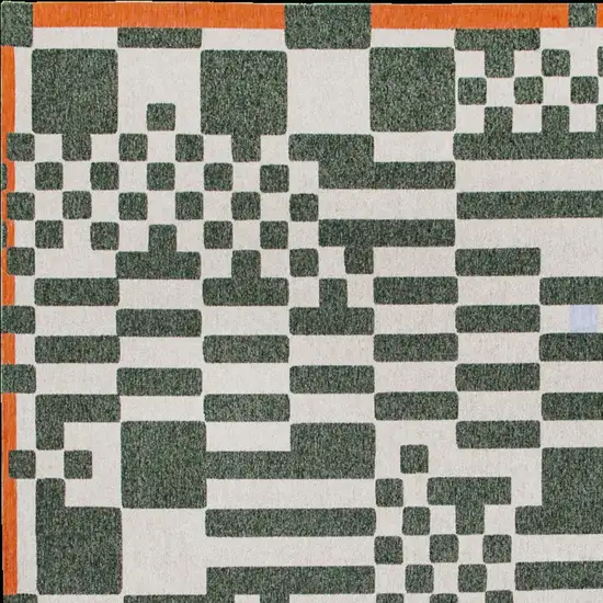 Green And Orange Geometric Washable Area Rug Photo 8