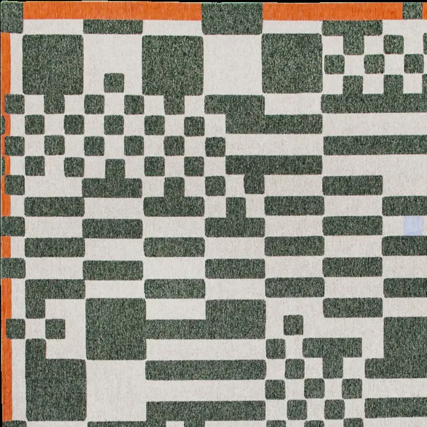 Green And Orange Geometric Washable Area Rug Photo 8