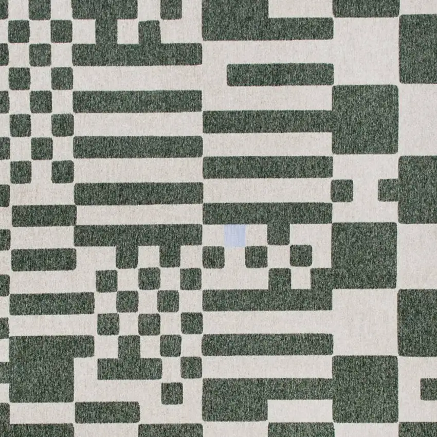 Green And Orange Geometric Washable Area Rug Photo 3