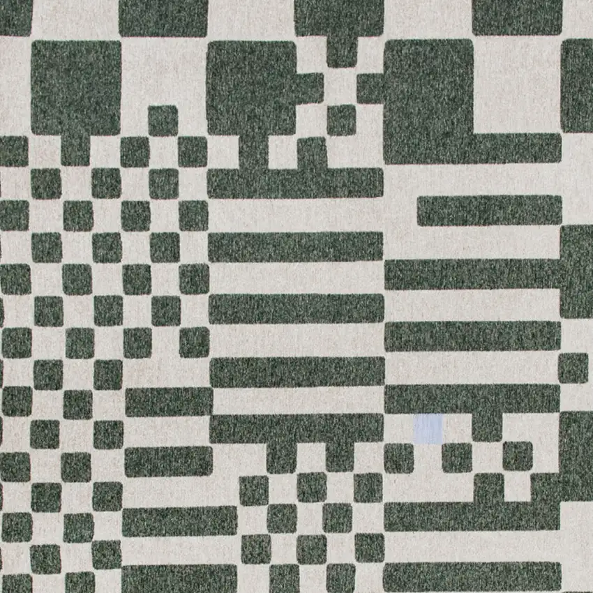 Green And Orange Geometric Washable Area Rug Photo 9