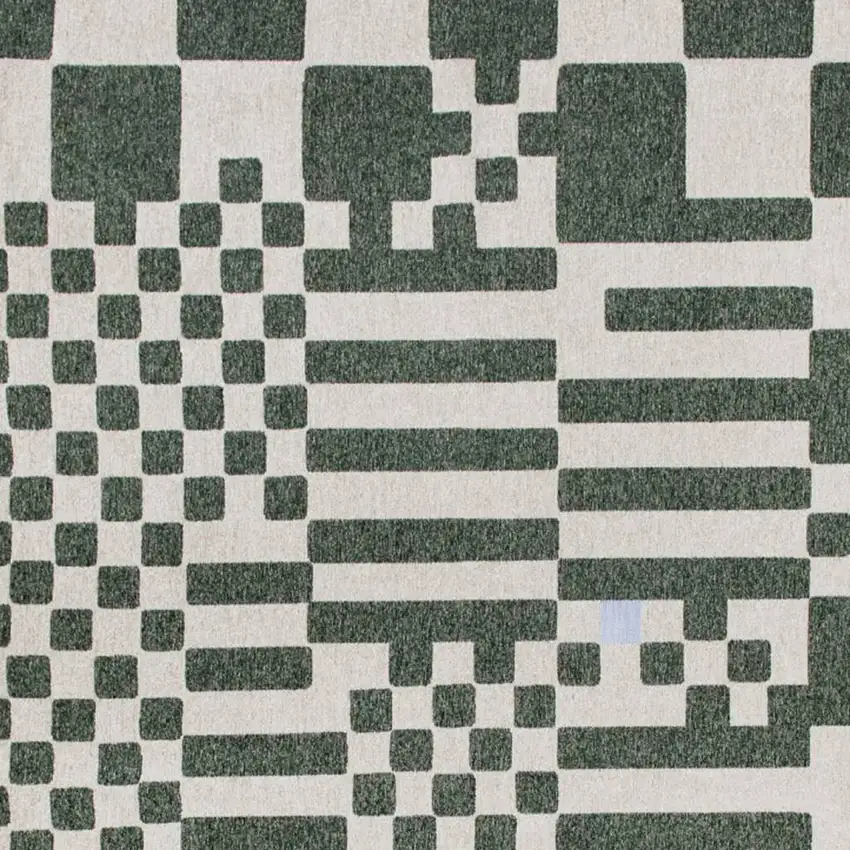 Green And Orange Geometric Washable Area Rug Photo 3