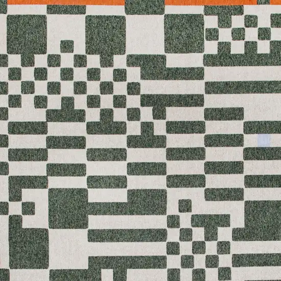 Green And Orange Geometric Washable Area Rug Photo 9