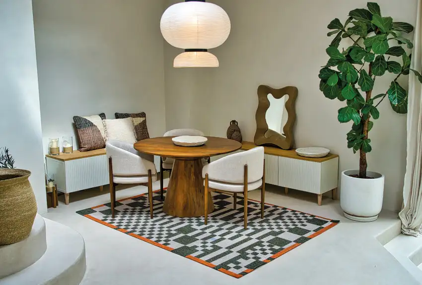 Green And Orange Geometric Washable Area Rug Photo 5